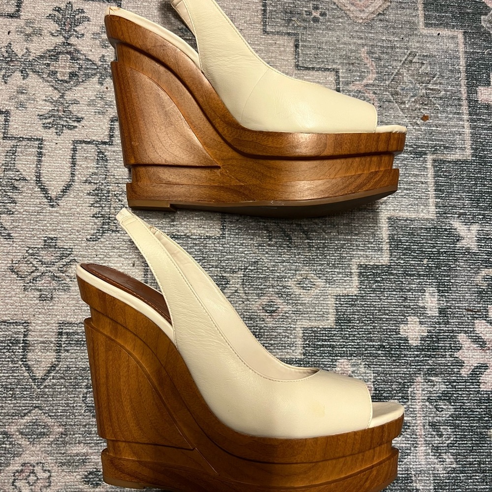 Jessica Simpson wood wedge heels size 9